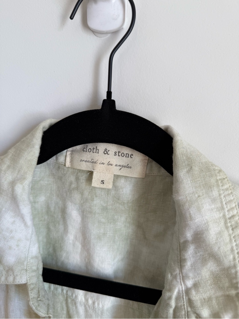 Cloth & Stone 100% Linen Button Front Belted Short Sleeve Romper Size Small - Picture 3 of 5